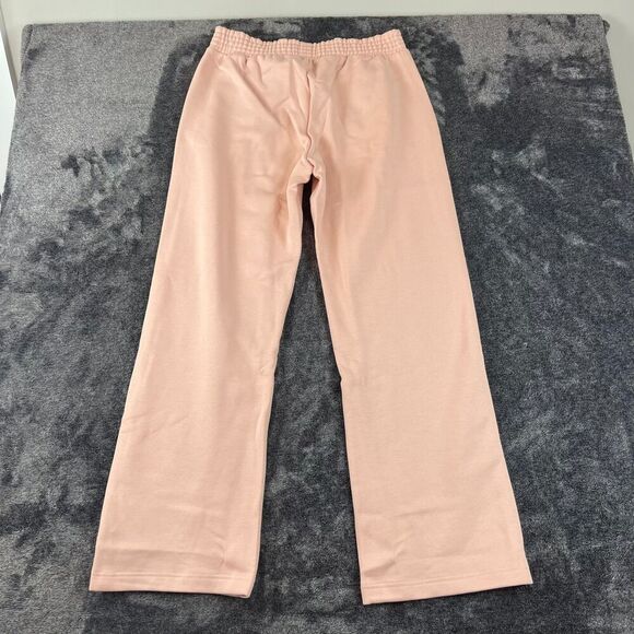 Pact Courtside Fleece Split Ankle Wide Leg Sweatpants Blush Posey Women's L NWT - Picture 9 of 11